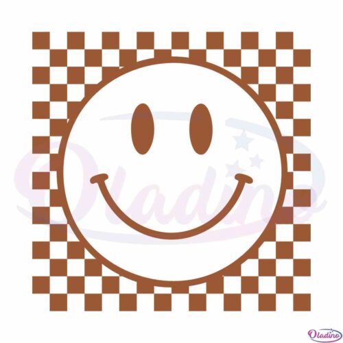 checkered-smiley-oversized-retro-aesthetic-svg-cutting-files