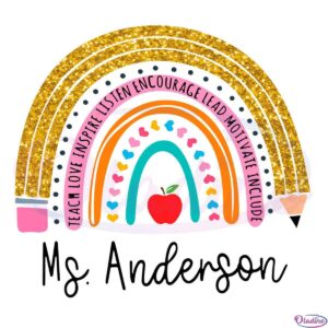 Personalized Rainbow Teacher SVG Digital File