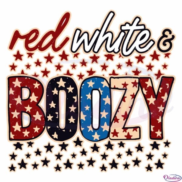 Red White And Boozy SVG Digital File, 4th Of July Retro Style SVG
