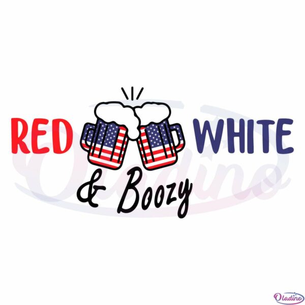 Red White Boozy 4th of July SVG Digital File, Independence