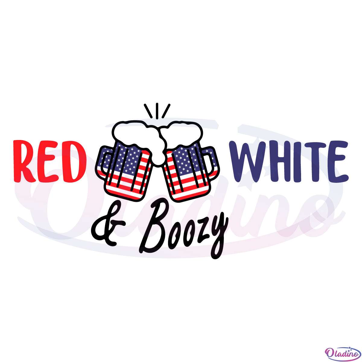 Red White Boozy 4th of July SVG Digital File, Independence