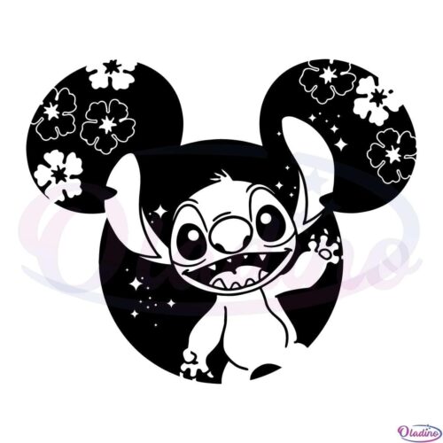 Disney Stitch Mickey Mouse Ears SVG Digital File, Funny Stitch