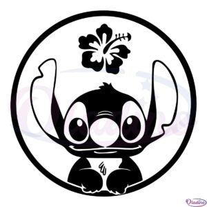 Flower Cute Stitch SVG Digital File, Lilo and Stitch Lovers SVG