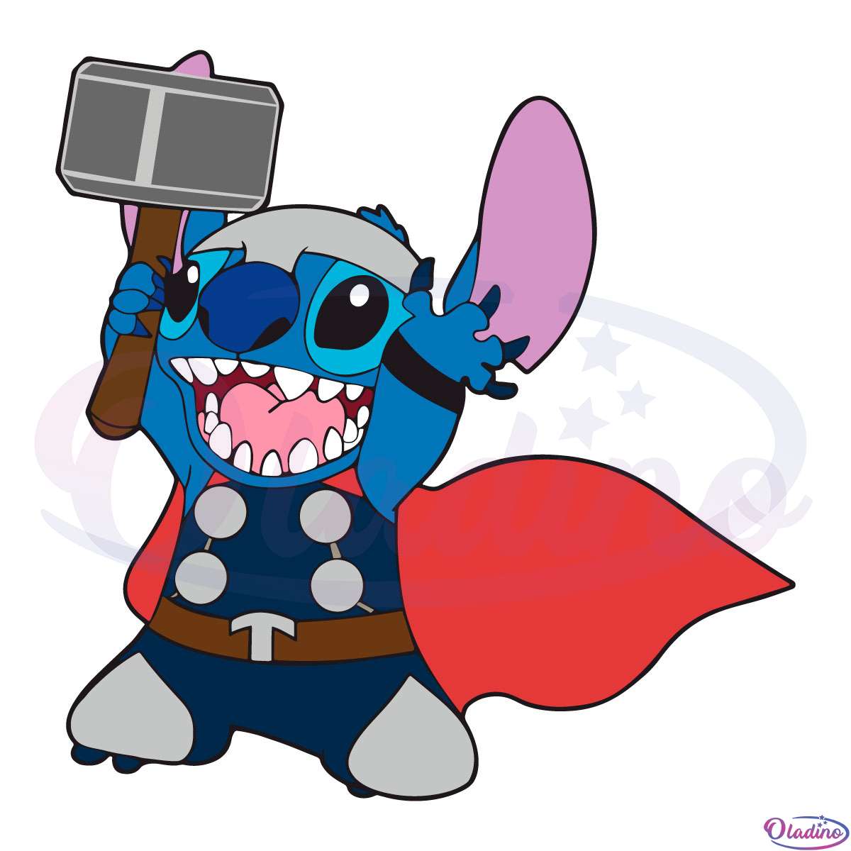Stitch Thor Funny Disney Character SVG Digital File, Stitch