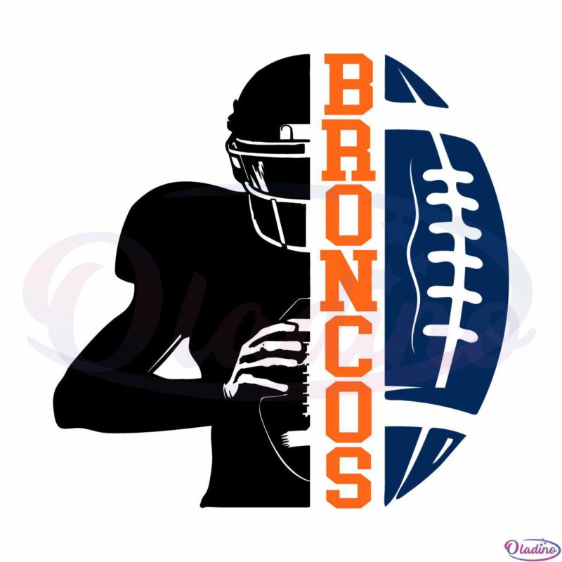 Broncos Football Half Player SVG Digital File, Broncos