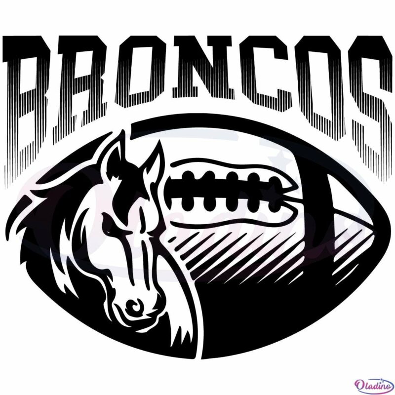 Denver Broncos Football SVG Digital File, Mascot Ball SVG