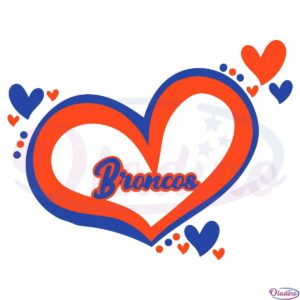 Unofficial Broncos heart SVG Digital File