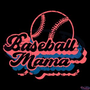 Baseball Mama Retro SVG Digital File, Grunge Distressed SVG