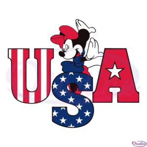 Minnie USA 4th Of July SVG Digital File, Minnie Mouse America