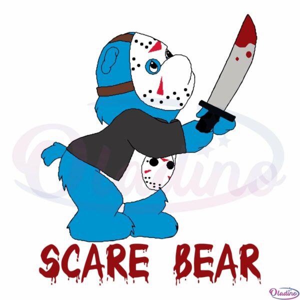 Scare Bear Care Bear SVG Digital File, Jason Scary Cute Bear