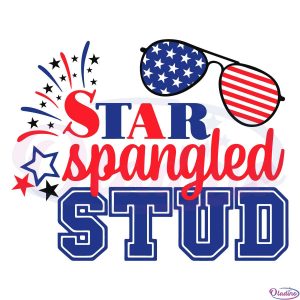 Star Spangled Stud 4th of july Svg Digital File, American