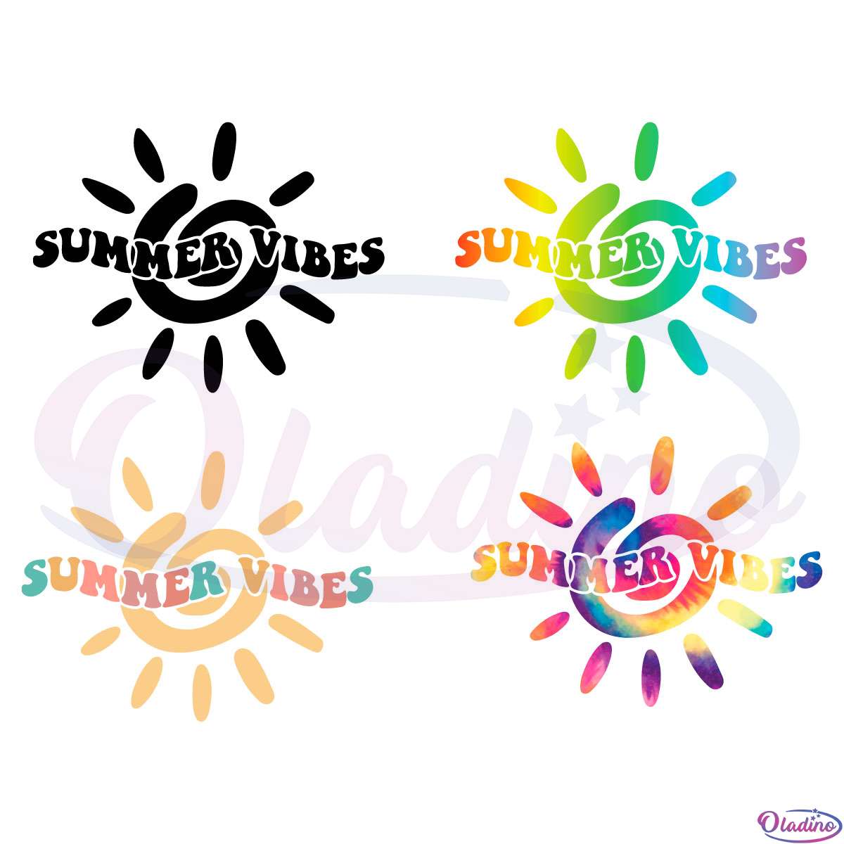 Summer Vibes Sunshine Bundle SVG Digital File, Funny Summer