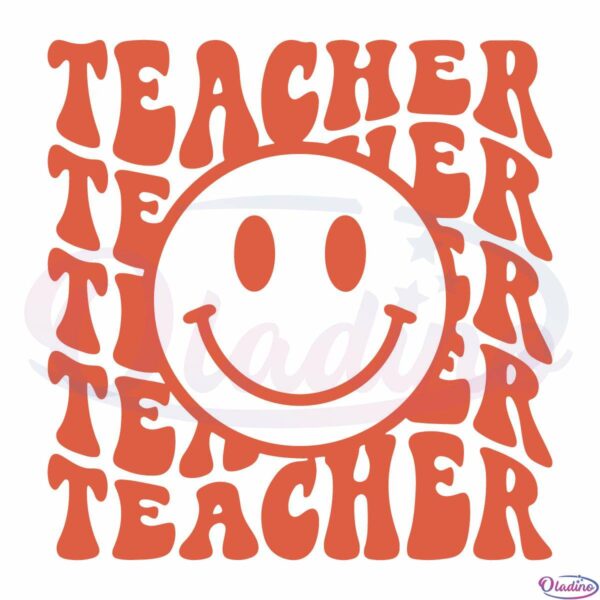 Teacher Smiley Face SVG Digital File, Educator Gift SVG