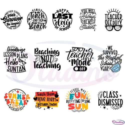 Teacher Summer Bundle SVG Digital File