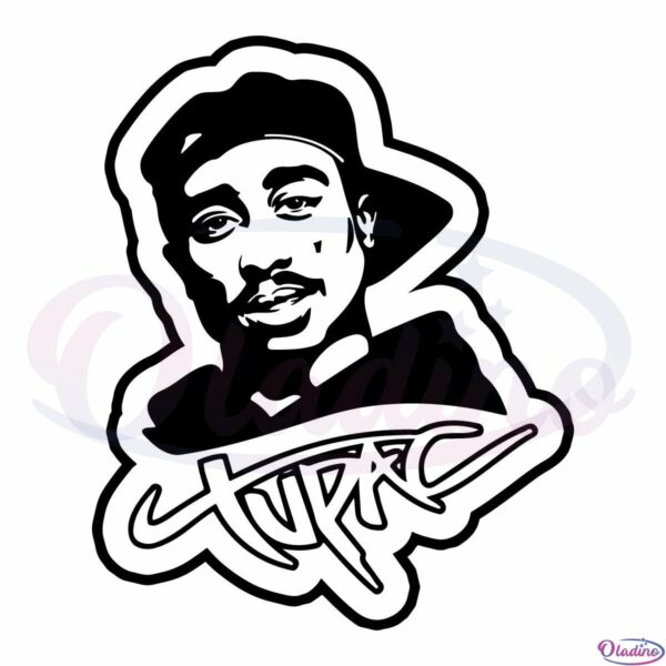 Tupac Amaru Shakur Rapper SVG Digital File, Famous Rapper