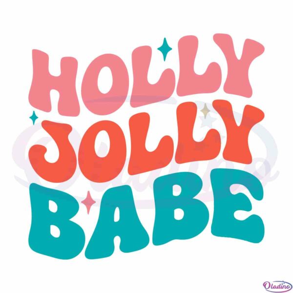 groovy-holly-jolly-babe-christmas-svg-for-personal-and-commercial-uses