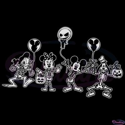 Disney Characters Halloween Party TShirt Design Cutting Files