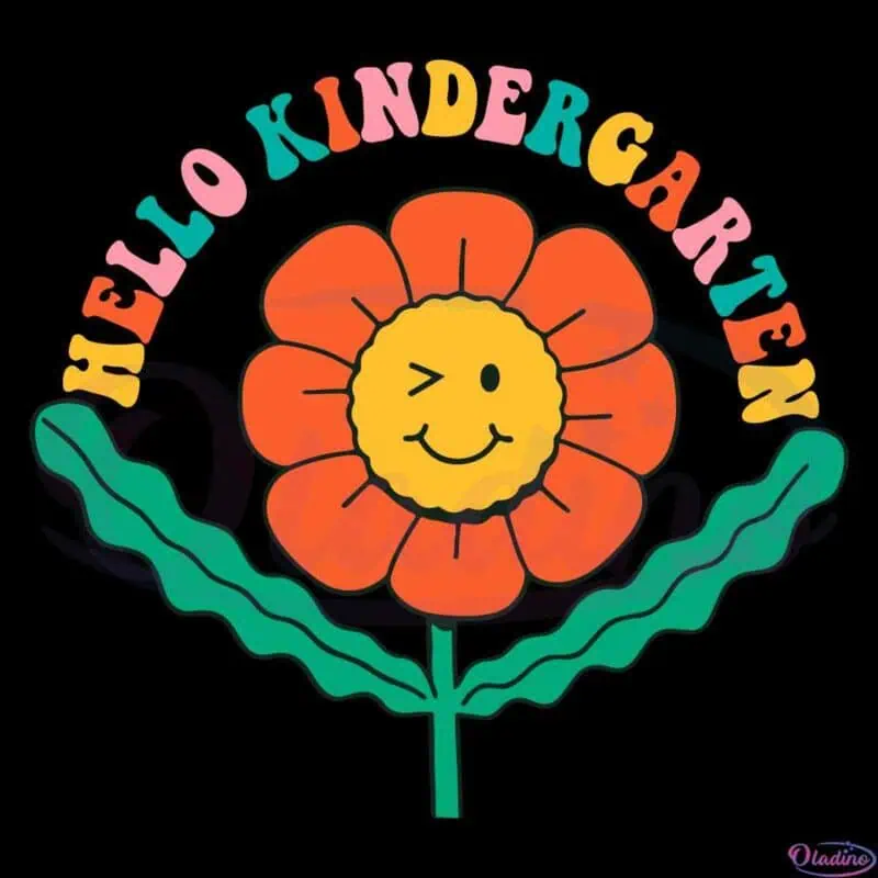 Hello Groovy Hello Kindergarten Groovy SVG Files For Cricut Sublimation Files - Oladino