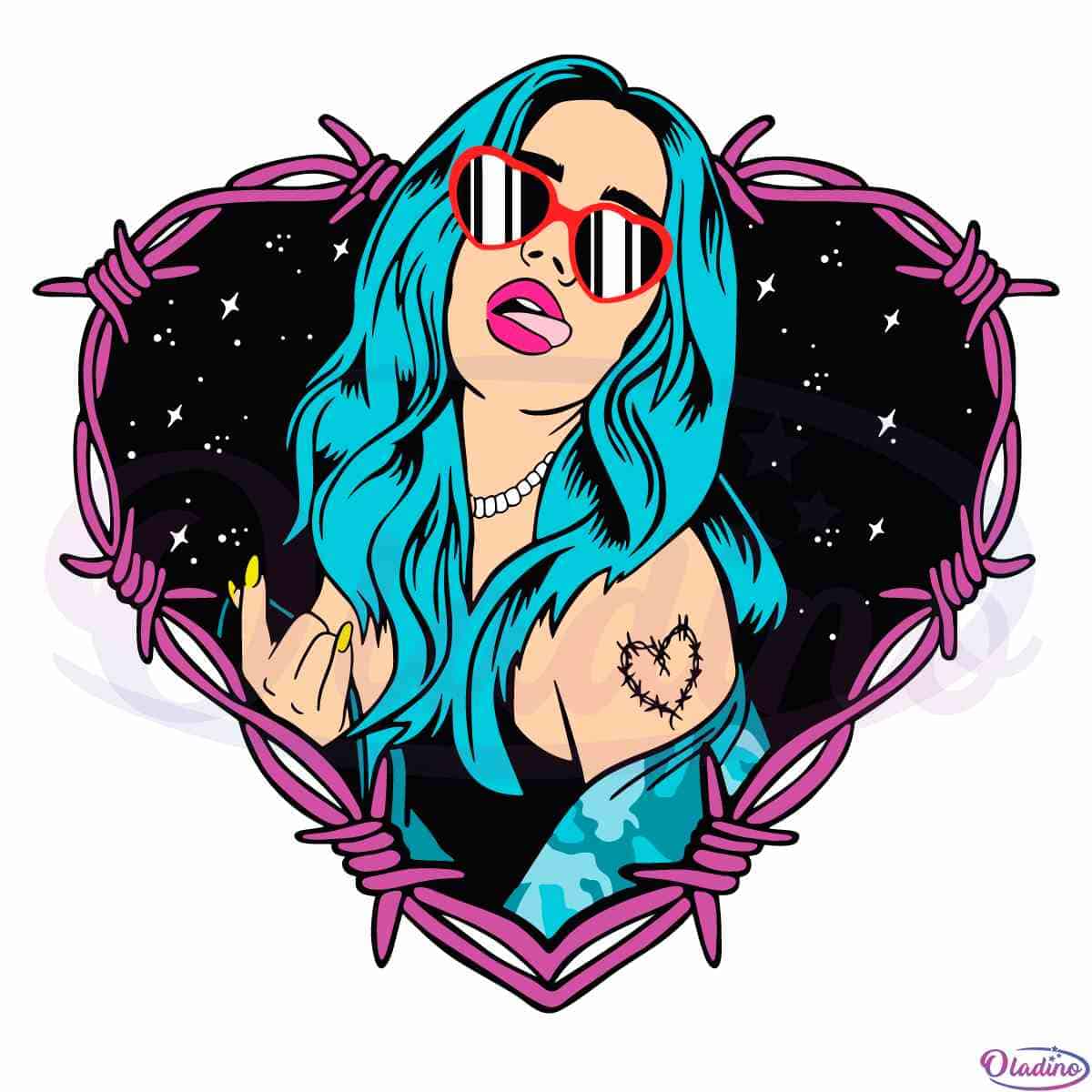 Karol G Heart Tattoo SVG