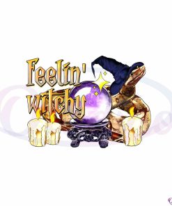 feelin-witchy-halloween-witch-life-tshirt-png-sublimation-design