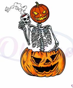 halloween-skeleton-coffee-lover-pumpkin-head-png-sublimation-design