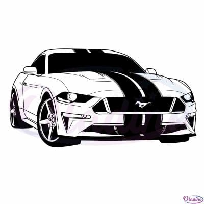 Ford Mustang Car Retro SVG Graphic Design Cutting File - Oladino