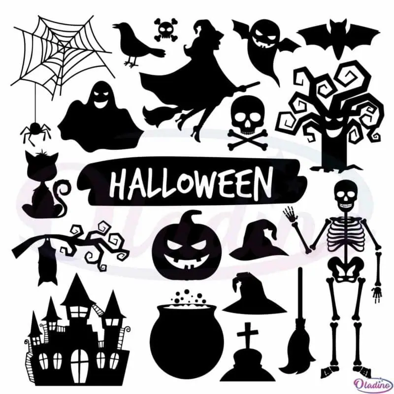 Halloween Bundle SVG Cricut Silhouette Vector Cutting Files - Oladino
