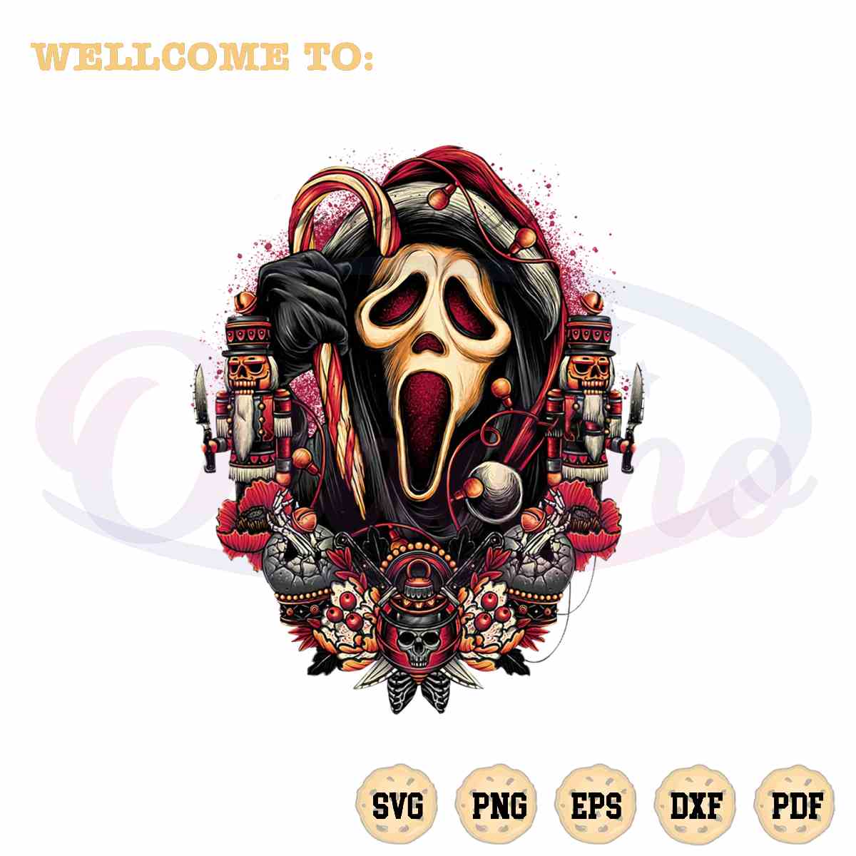 Ghostface Killer Character Halloween PNG Sublimation Designs