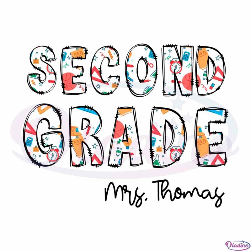personalized-second-grade-teacher-svg-cut-files