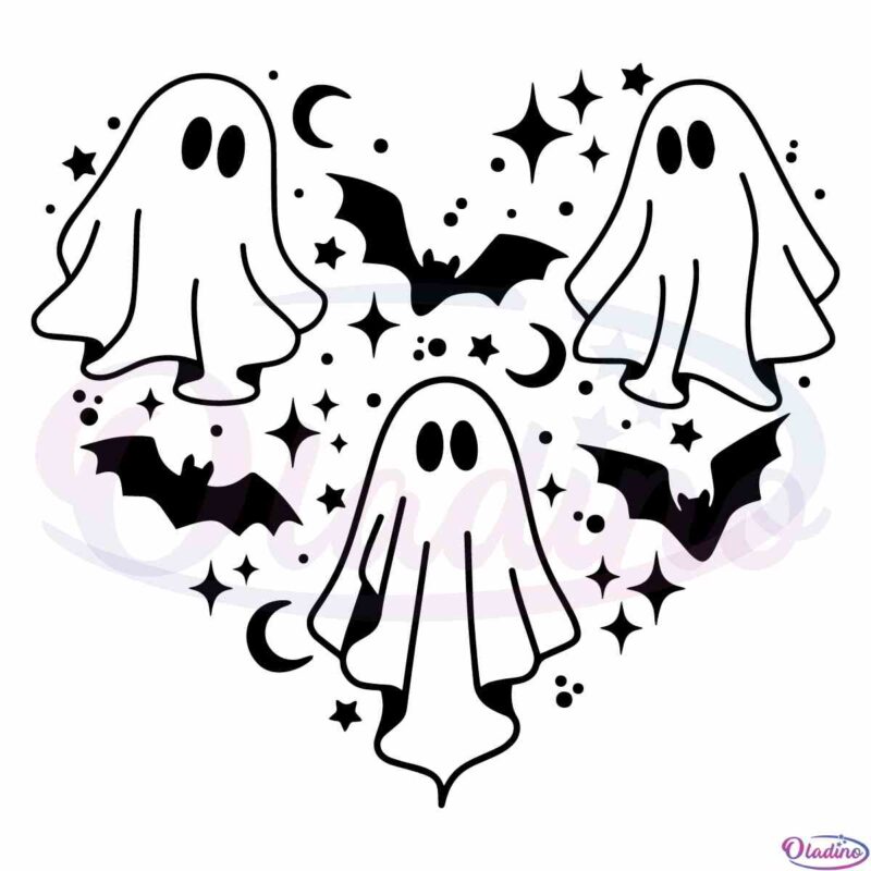 Love Halloween Creepy Ghost SVG For Cricut Sublimation Files