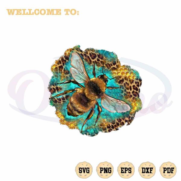 bee-vintage-leopard-watercolor-png-sublimation-designs-file
