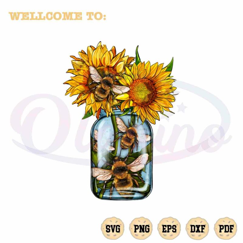 sunflower-bees-watercolor-png-sublimation-designs-file