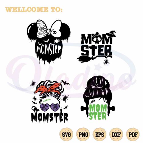 momster-minnie-messy-bun-bundle-svg-graphic-designs-files