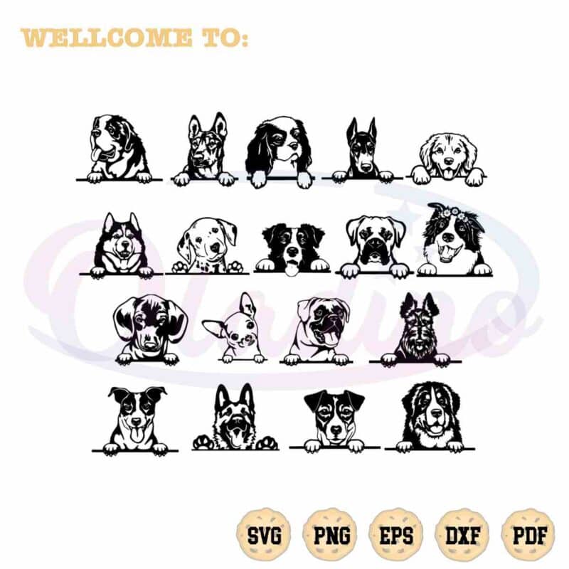 Cute Dog Bundle Puppy Lover SVG Best Graphic Design Cutting File - Oladino