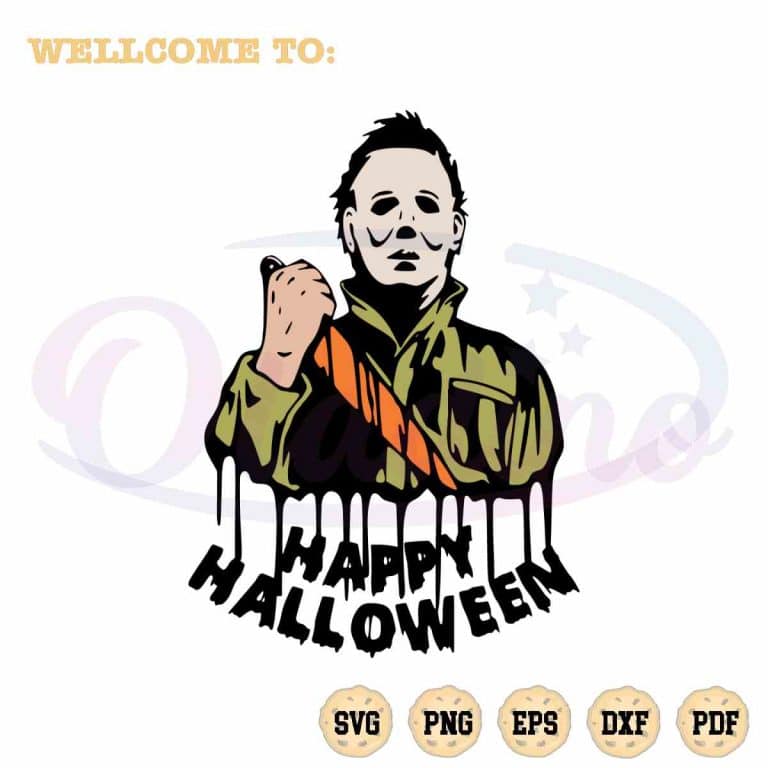 Michael Myers Happy Halloween SVG Graphic Design Cutting File