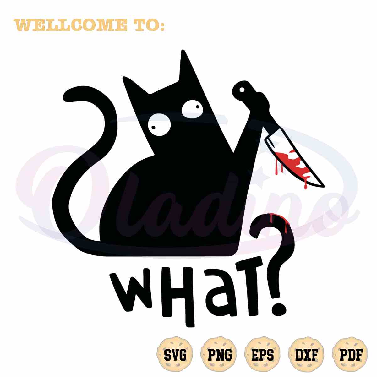 Black Cat Halloween Killer Character SVG Graphic Designs Files