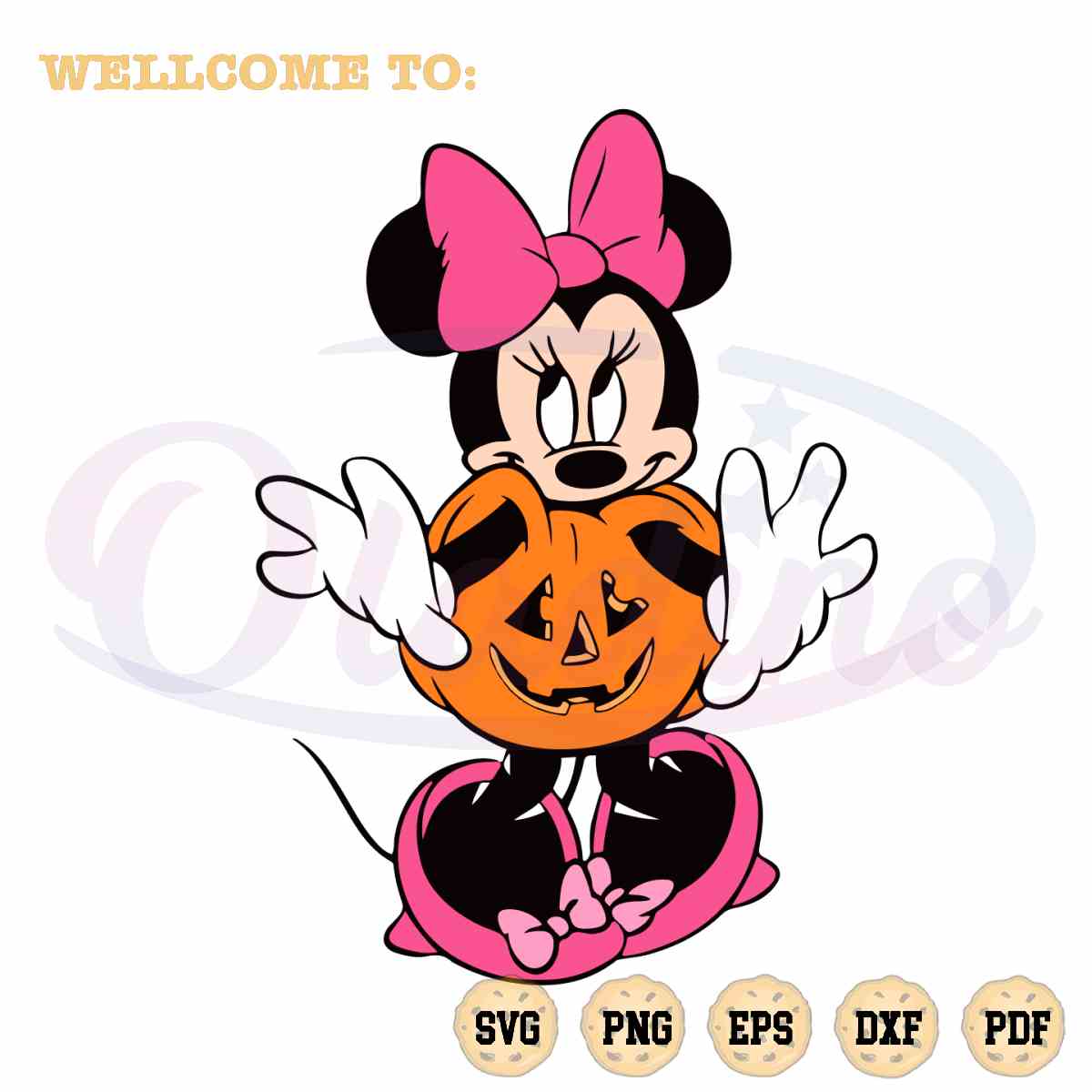 Halloween Minnie Mouse SVG Pumpkin Vector Cutting Files