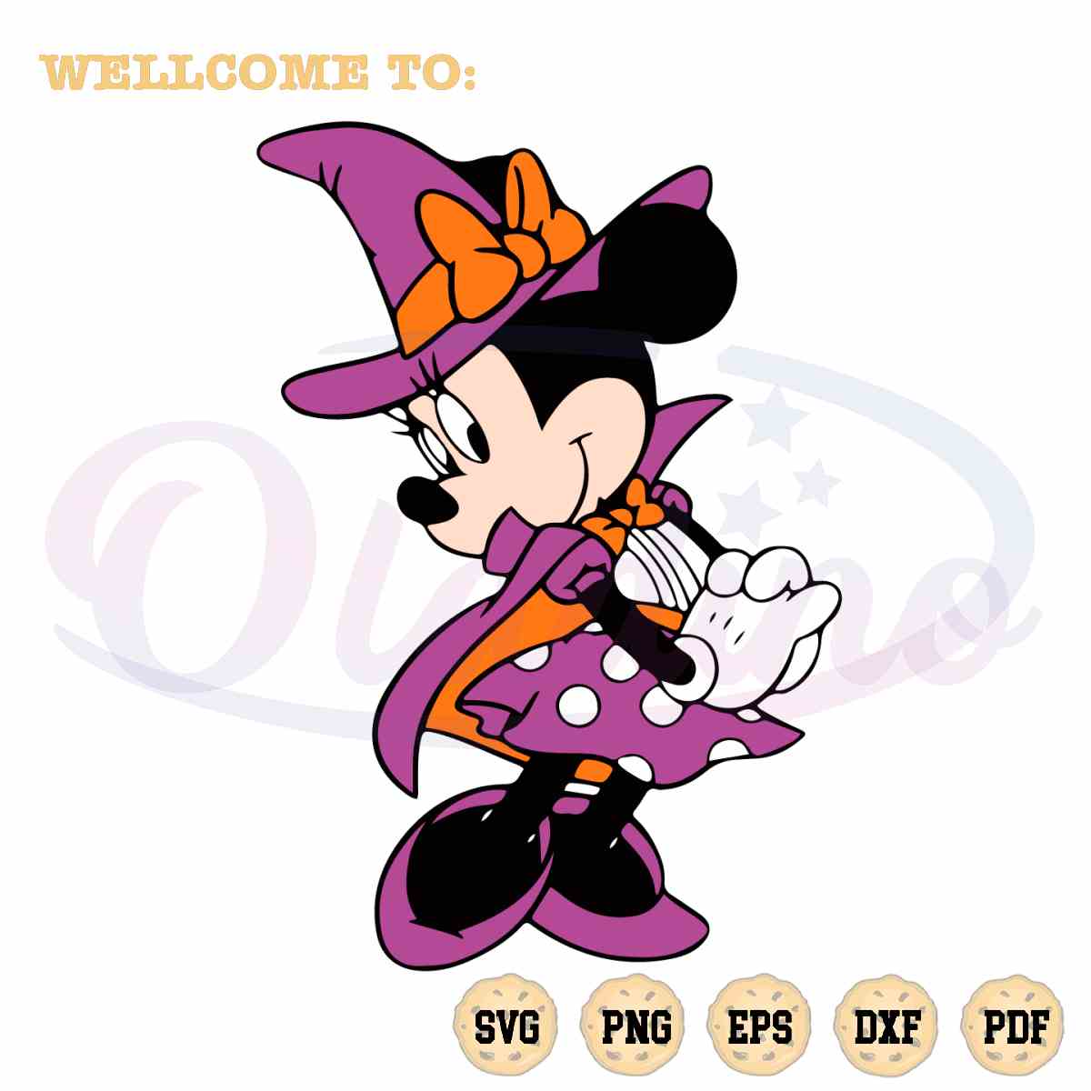 Halloween Witch Minnie SVG Pumpkin Vector Cutting Files