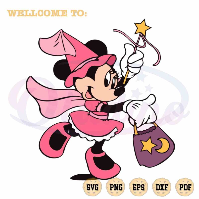 Minnie Mouse Witch SVG Halloween Decoration Disney Cutting Files