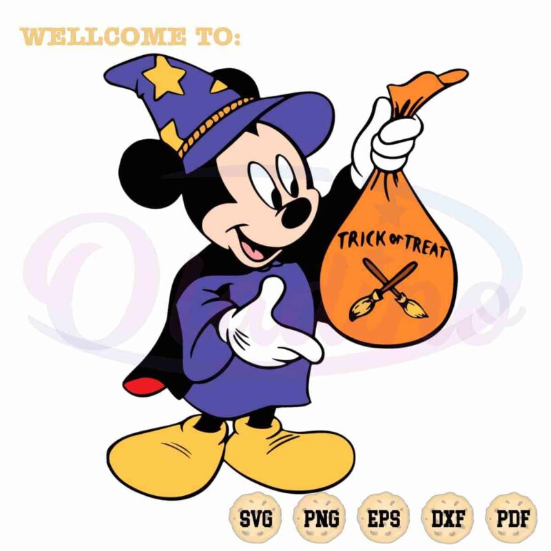 Mickey Witch SVG Disney Halloween Trick or Treat Cutting Files