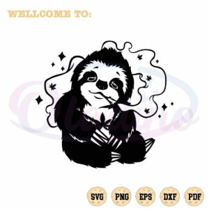 weed-sloth-svg-animal-smoking-cannabis-cutting-digital-files