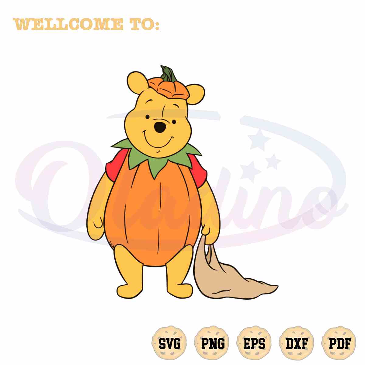 Winnie The Pooh Pumpkin Halloween Svg Graphic Design Cutting File 3965