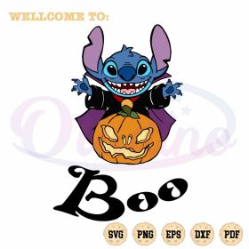 Disney Stitch Vampire Pumpkin Boo SVG Graphic Designs Files