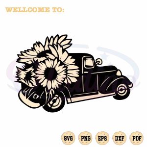 beautiful-sunflower-truck-retro-svg-graphic-designs-files