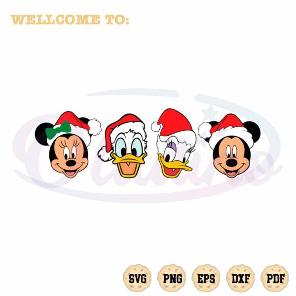 christmas-disney-character-wear-santa-hat-svg-cutting-digital-file