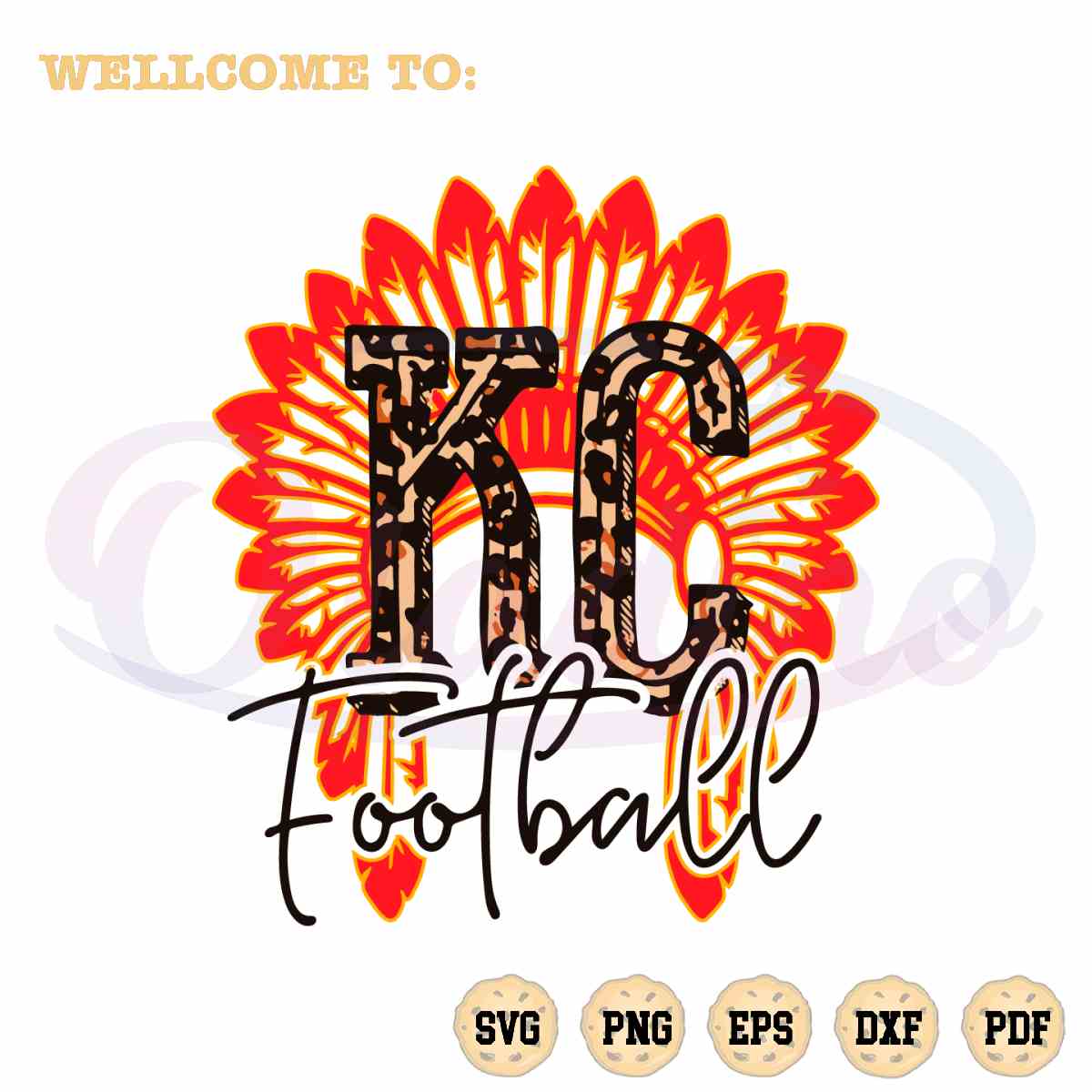 KC Chiefs Leopard Football Headdress Best Design SVG Digital Files