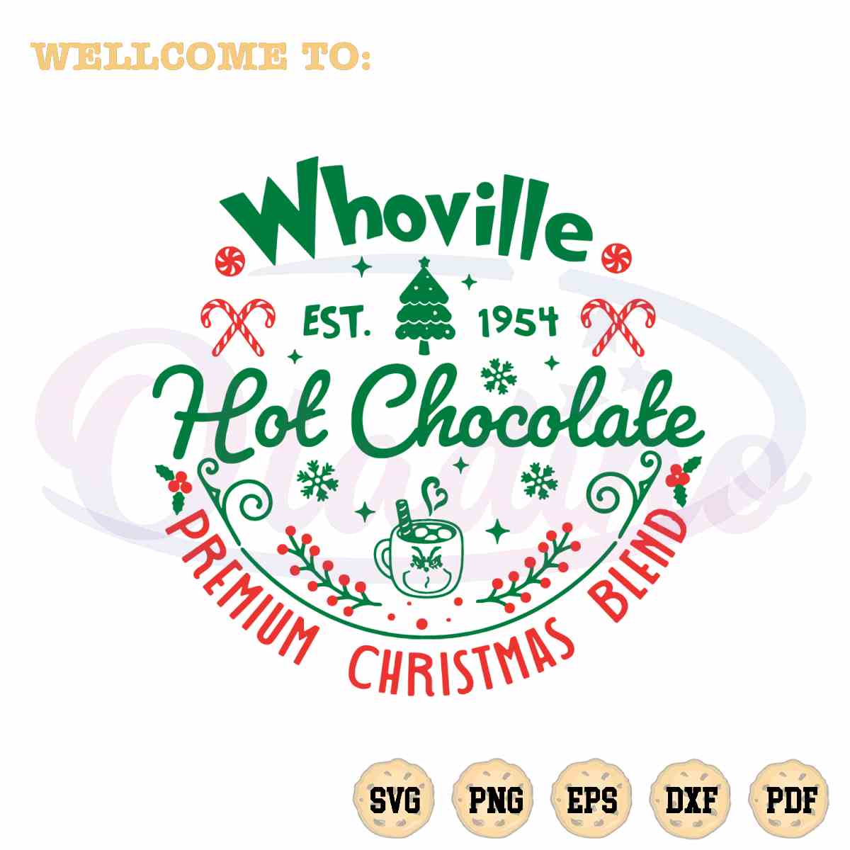 Whoville Hot Chocolate SVG Christmas Winter Cutting File - Oladino