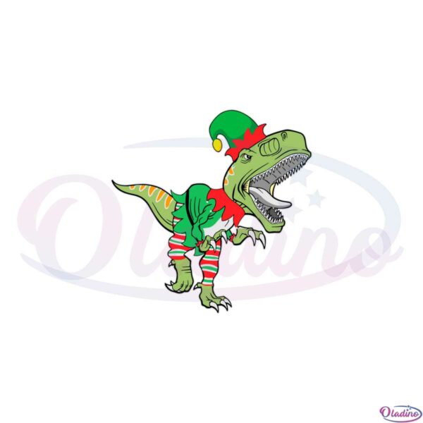 dinosaur-in-elf-costume-christmas-svg-graphic-designs-files