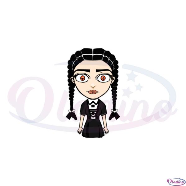 wednesday-addams-angry-character-svg-graphic-designs-files