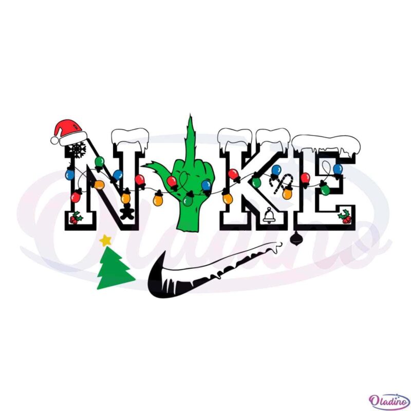 Christmas Nike Logo Grinch Hand Svg Graphic Designs Files - Oladino